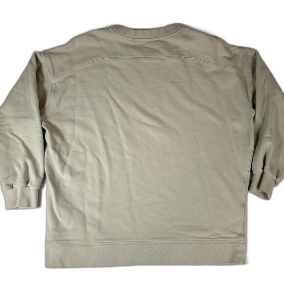 Lululemon Perfectly Oversized Crew 8 Relaxed Cotton Terry Sweatshirt Honey Dew - Picture 1 of 10